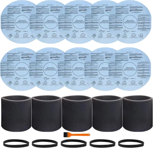 Miniatura 7 de Alrens Filtro de repuesto 90304, 90107 Filtro para aspiradora seca y juego de filtro de manga de espuma 90585 para Shop Vac 90304 90333 90350