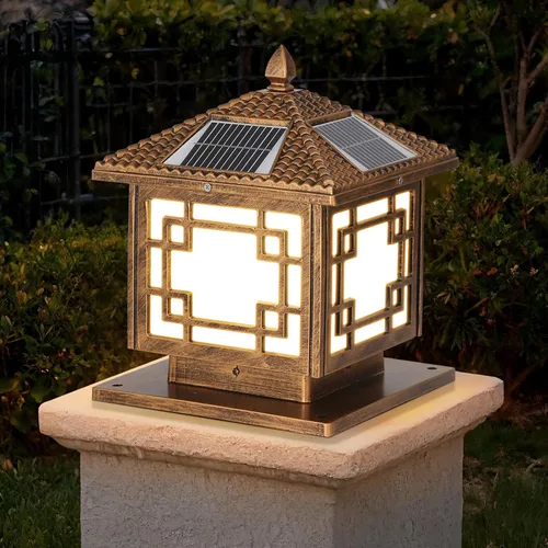 Miniatura 11 de SLAWA Farol de Iluminación Solar de 9.8 Pulgadas para Exteriores, Luz para Tapas de Postes con Lámpara de Columna LED Alimentada por Energía Solar