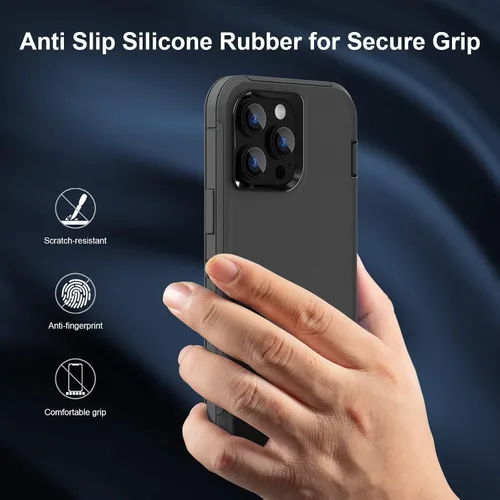 Miniatura 3 de Sansunto Funda para iPhone 13 Pro, doble capa de protección de cuerpo completo para hombres y mujeres, funda de goma de silicona no incorporada