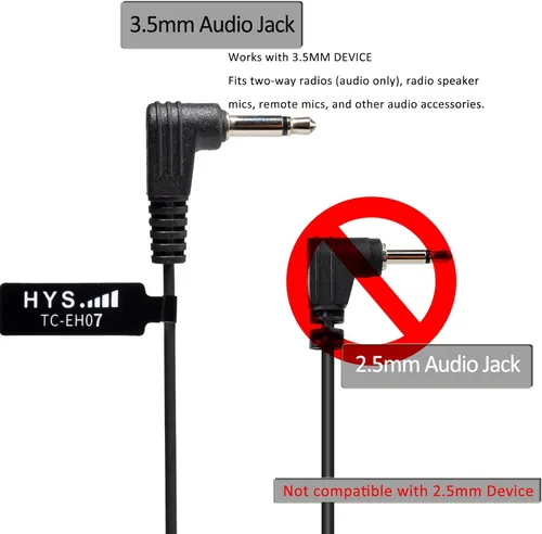 Miniatura 2 de HYS Auricular único con cable de 0.138 in para escuchar, auricular táctico, aplicación de la ley, guardaespaldas, seguridad, kit de auriculares