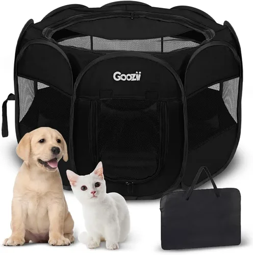 Miniatura 12 de Goozii Corralito portátil plegable, perros, interior y exterior, funda con cremallera, cubierta superior, puerta, para piso, gatos grandes, conejos