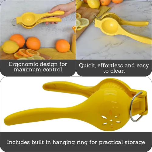Miniatura 2 de IMUSA, Exprimidor de limón de aluminio fundido, amarillo Amarillo claro