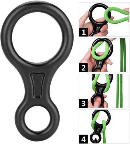 Miniatura 2 de Tbest Terminal 8 Descender, 35KN Heavy Duty Climb Aluminio Figura 8 Descender Rigging Plate, Rappel Al Aire Libre Escalada Equipo De Rescate De