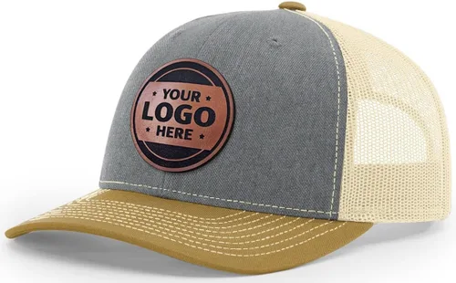 Miniatura 48 de Sombrero de parche de cuero de camionero personalizado grabado con láser