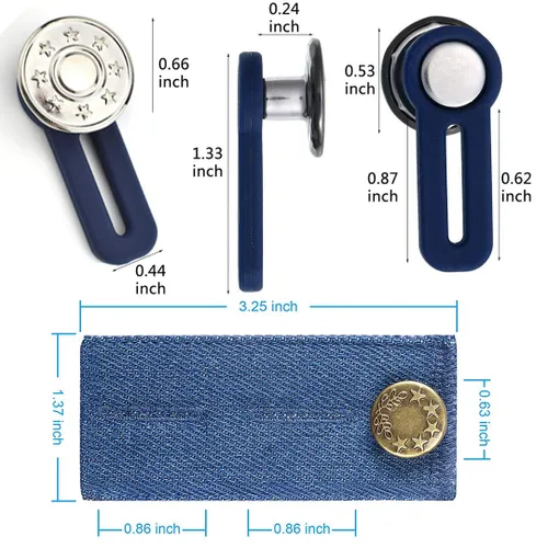 Miniatura 3 de Paquete de 6 extensores de cintura, extensores de botón de alta calidad para pantalones, extensor de pantalones para maternidad, extensor de botones