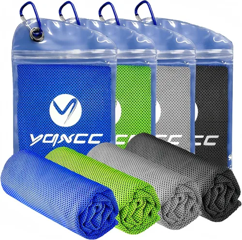 Miniatura 11 de YQXCC Paquete de 4 toallas refrescantes de 40 x 12 pulgadas, toallas de hielo de microfibra para cuello y cara, trapos suaves y transpirables para 2