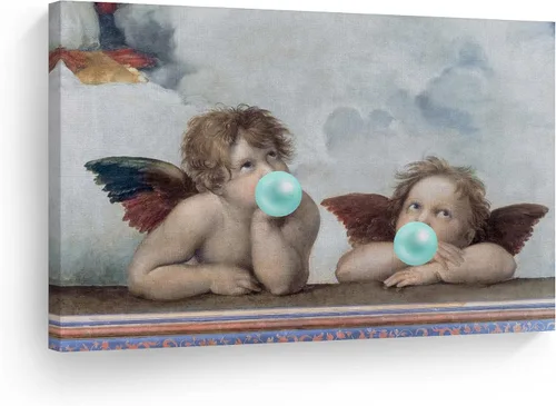 Miniatura 19 de Smile Art Design Obra maestra de Leonardo Da Vinci Mona Lisa - Lienzo impreso en lienzo con diseño de chicles rosados, pinturas famosas, arte