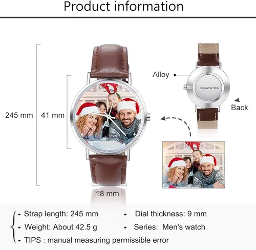 Miniatura 2 de Regalo del Día del Padre, relojes con foto personalizados para hombres, reloj impermeable para papá, regalos personalizados para padre, marido