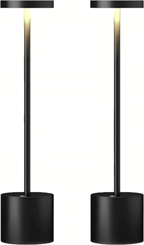 Lámpara de mesa de comedor recargable inalámbrica, funciona con pilas, 6000 mAh, lámparas LED de escritorio de 13.5 pulgadas, 3 niveles, color de