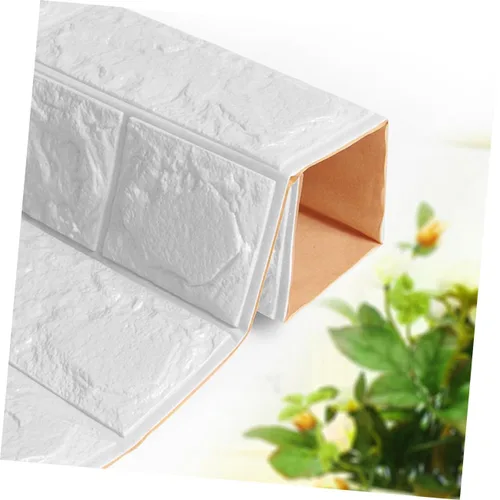 Miniatura 4 de Pegatinas Adhesivas de Grano de Ladrillo Arte de Pared para Sala Dormitorio Escuela 27.6x30.3 in Blanco