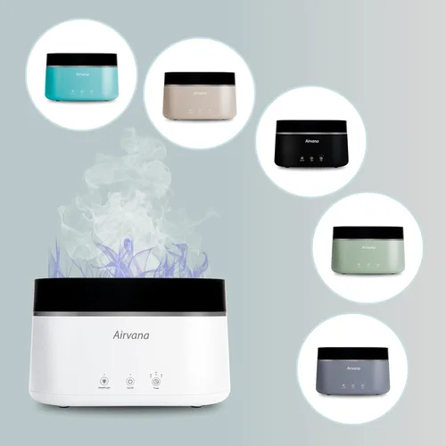 Miniatura 5 de AquaFlame Humidificador ultrasónico (0.75 litros) - Humidificador con tecnología de vibración con difusor de aceite esencial - Diseño de mesa