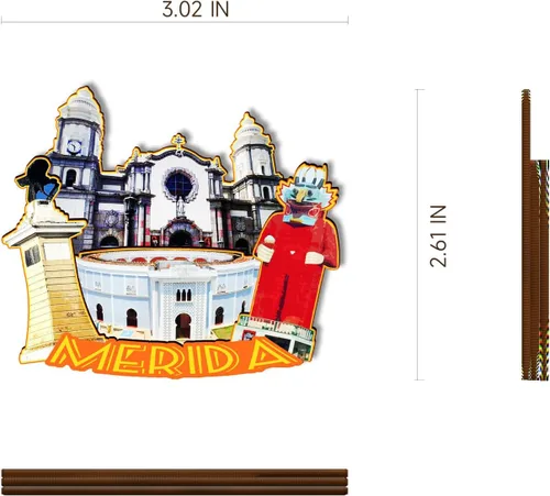 Miniatura 3 de Imán de madera de Mérida Venezuela 3D para nevera, recuerdos coleccionables, decoración hecha a mano, artesanías 2