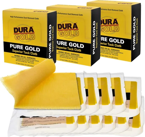 Miniatura 8 de Dura-Gold - Paño de tachuela superior de oro puro (paquete de 12), carpintería, pintura automotriz, pintura de autocuerpo, paños para pintores