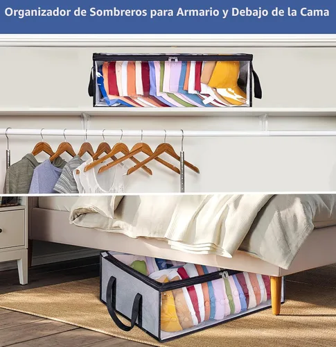 Miniatura 6 de AOODA Organizador de sombreros para gorras de béisbol, grande con capacidad para hasta 40 gorras, organizador de gorras ancho para armario