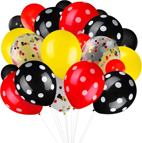 Miniatura 6 de 75 Piezas Globos de Color Ratón Globos de Confeti de Lunares de Látex Guirnalda de Fiesta para Halloween Baby Shower Boda Decoraciones de Fiesta