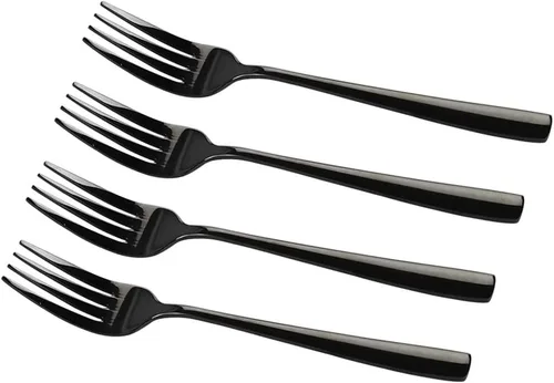 Miniatura 6 de Teyyvn Juego de 16 tenedores de postre/ensalada de acero inoxidable negro
