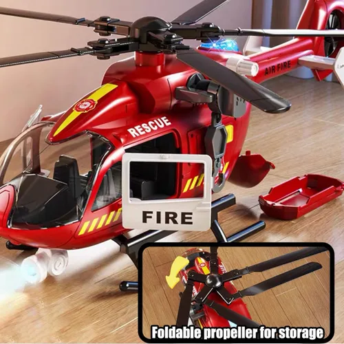 Miniatura 4 de Juguetes para niños de 3, 4, 5, 6, 7 años, juguete grande de helicóptero, juguete de grúa de policía con luces y sonidos, con cesta de carga