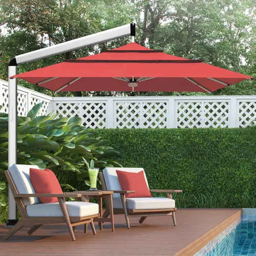 Miniatura 16 de EliteShade USA Sombrilla de Mercado de 10 Años Sin Decoloración de 9 Pies 3 Niveles Sombrilla de Patio Sombrilla de Mesa para Exteriores con Beige