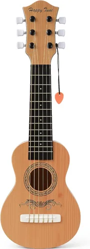 Guitarra acústica de 23 pulgadas, guitarra de juguete de 6 cuerdas para niños, cuerdas de acero realistas, primer instrumento musical para Natural
