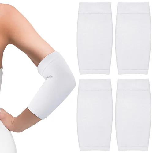 Miniatura 12 de Vicenpal 2 pares de fundas de tatuaje para el antebrazo para mujeres y hombres, cubierta de compresión para la parte superior del brazo (negro, nude)