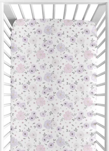 Miniatura 14 de Sweet Jojo Designs Sábanas ajustadas para cuna de bebé (rosa/azul bohemio floral) para niñas, guardería infantil, habitación de niños pequeños