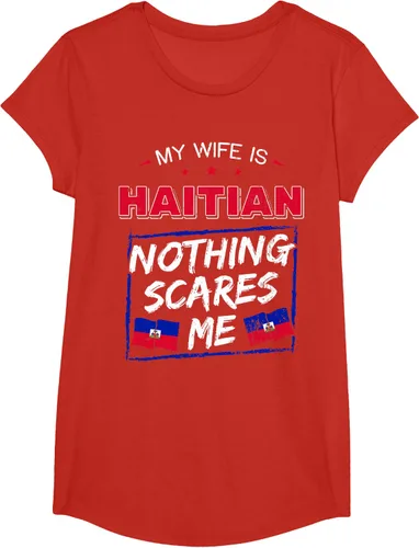 Miniatura 41 de My Wife Is Haitian Republic of Haiti Heritage Roots - Camiseta con bandera, Negro, S