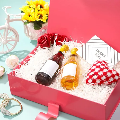 Miniatura 3 de GREEN BEAN Caja de regalo grande con tapa para regalos de 13 x 9.7 x 3.4 pulgadas, magnética roja con cinta, caja de regalo de lujo, caja de Cinta