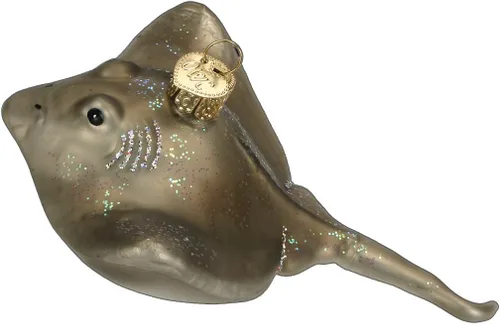 Miniatura 3 de Old World Christmas Stingray - Adorno de cristal soplado para árbol de Navidad, decoración navideña artesanal, colección de mar