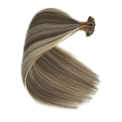Miniatura 31 de Extensiones de cabello cosidas de cabello humano real, balayage de negro brillante a rubio dorado, paquete de extensiones de cabello humano