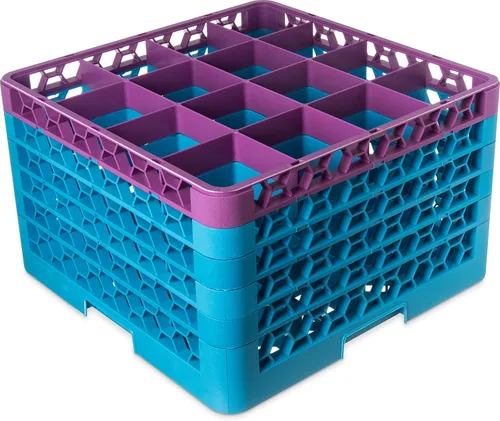 Miniatura 91 de Carlisle FoodService Products RG9-214 OptiClean Estante de vidrio con 9 compartimentos con 2 extensores, 7.12 pulgadas, polipropileno, azul