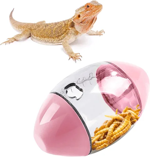 Miniatura 8 de ALI2 Juguete de comedero de lagarto con forma de rugby interactivo para reptil de dragón barbudo, lagarto, gecko y animales pequeños Verde