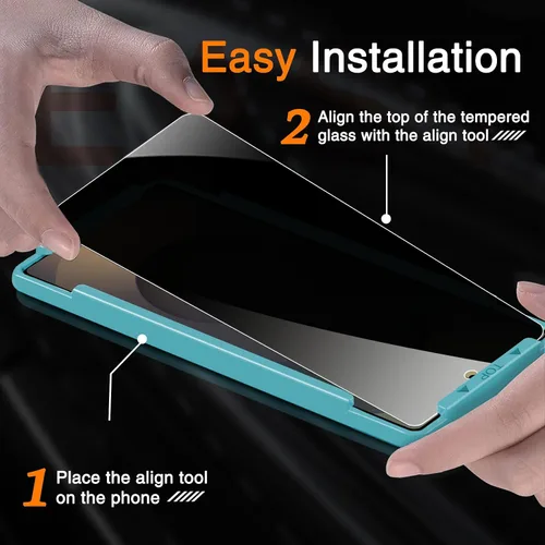 Miniatura 5 de Milomdoi Paquete de 3 protectores de pantalla de privacidad para Samsung Galaxy S25 Ultra de vidrio templado con 3 protectores de lente de cámara