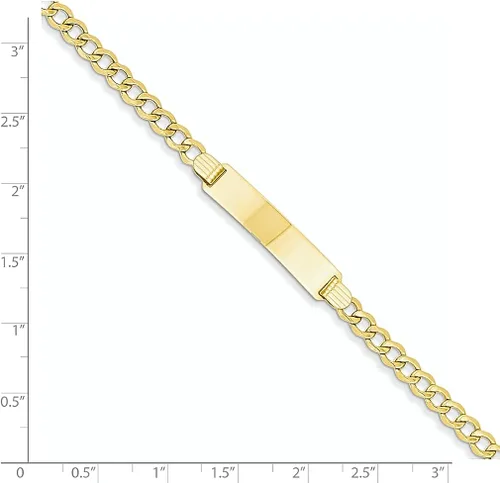 Miniatura 4 de 14k Yellow Gold Curb Link 675mm Id Bracelet 8 Inch Fine Jewelry For Women Gifts For Her