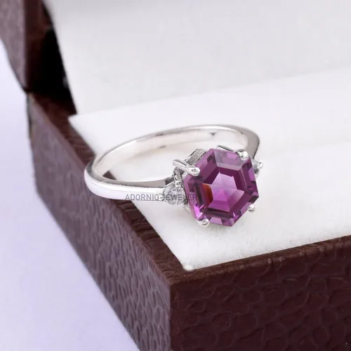 Miniatura 5 de Anillo de plata de ley 925 para mujer, anillo de diamantes de imitación de aguamarina de plata esterlina, anillo Art Deco de marzo, piedra natal