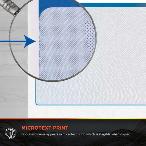 Miniatura 5 de DocuGard Azul/Verde Sunburst Premier Prismatic Top Papel de Cheques de Alta Seguridad - Compatible con QuickBooks y Impresoras Láser/Inyección