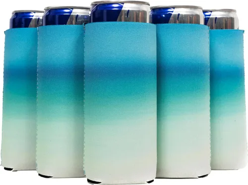 Miniatura 19 de QualityPerfection Fundas delgadas para enfriar latas, cerveza/energía (paquete de 6) para bebidas en blanco, 12 onzas, alta calidad, 0.157 in