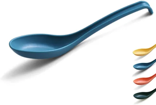 Miniatura 11 de Evanda Cuchara de sopa, cuchara ecológica hecha de polipropileno de grado alimenticio, libre de BPA, fácil de limpiar, apta para lavavajillas, juego