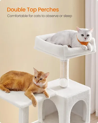 Miniatura 3 de Feandrea - Árbol para gatos de varios niveles para interiores, torre para gatos tipo condominio con 4 postes para rascar, 2 posaderos, hamaca