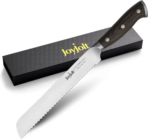 Miniatura 8 de JoyJolt Cuchillo Nakiri de 7 pulgadas. Cuchillo de cocina de acero alemán de alto carbono x50 – Cuchillo japonés magnético en caja de regalo.
