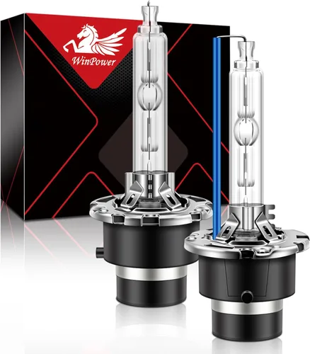 WinPower D2S - Bombilla de xenón HID para faros delanteros, 8000 K, azul hielo, blanco, 35 W, base de metal de repuesto de haz alto y bajo, paquete