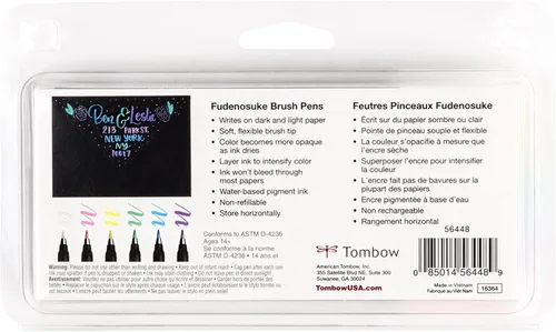 Miniatura 14 de Tombow 56448 Fudenosuke - Bolígrafos de pincel, color pastel, paquete de 6