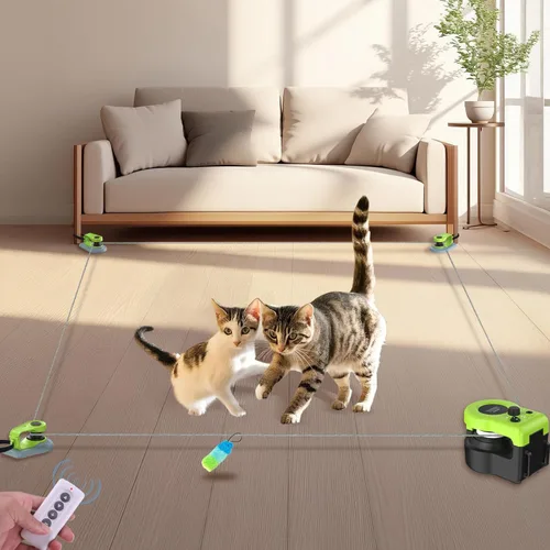 Miniatura 9 de Juguete interactivo para gatos para interiores – Cinta de correr automática para gatos con control remoto, 3 velocidades, motor silencioso y diseño