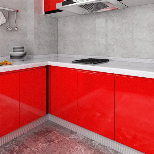 Miniatura 2 de CRE8TIVE Papel tapiz rojo con purpurina para pegar y despegar de 24 x 118 pulgadas, papel de contacto rojo de tamaño grande, autoadhesivo