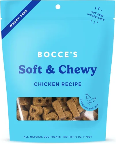 Miniatura 16 de Bocce's Bakery Bac'n Nutty - Golosinas suaves y masticables para perros, sin trigo con sabor a mantequilla de maní y tocino, galletas naturales