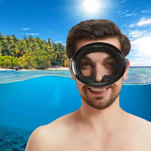 Miniatura 4 de Máscara de buceo Máscara de buceo Máscara de pesca submarina Máscara de agua de apnea de vidrio templado ovalada HD antivaho Gafas de buceo