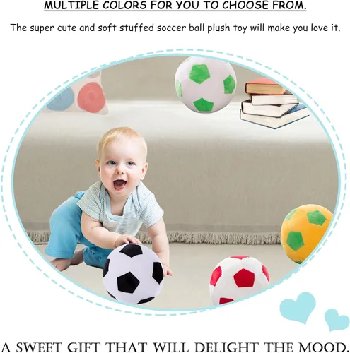 Miniatura 5 de zhidiloveyou Almohada rellena de pelota de fútbol de 11 pulgadas, regalo de fútbol para niños, negro-blanco