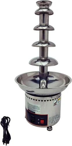 Miniatura 8 de Fuente de cascada de chocolate de 5 niveles con capacidad de 8.8 libras, máquina eléctrica de acero inoxidable para fondue de chocolate caliente