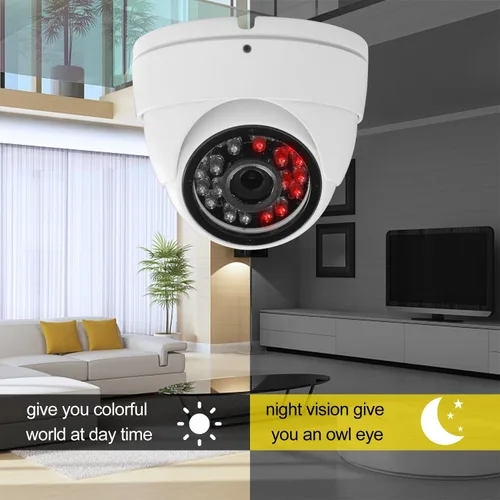 Miniatura 5 de Cámara CCTV analógica HD 1080P 4 en 1 (TVI/AHD/CVI/960H analógica) Cámara de seguridad Cúpula de carcasa de metal al aire libre, 24 IR-LEDs True Day