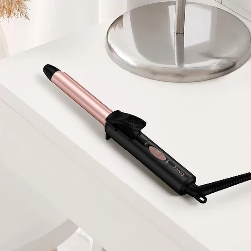 Miniatura 9 de Rizador de tamaño de viaje de doble voltaje 100-240V, mini rizador para cabello corto con barril de 1/2 pulgada, mini rizador de pelo de cerámica