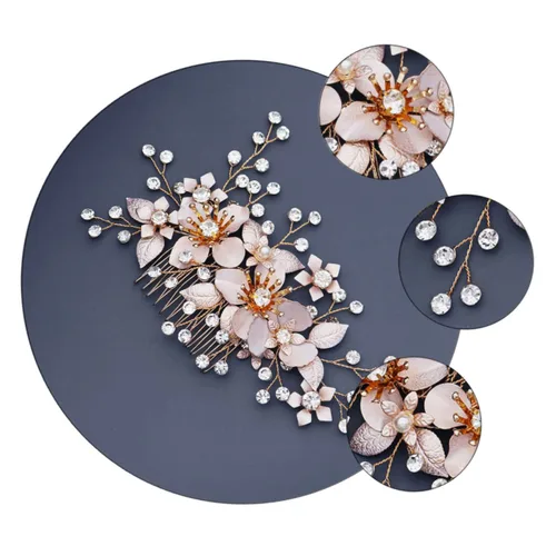 Miniatura 5 de Mikinona Elegante peine de pelo perla y diamante accesorio de boda nupcial elegante para mujeres niñas ocasión especial
